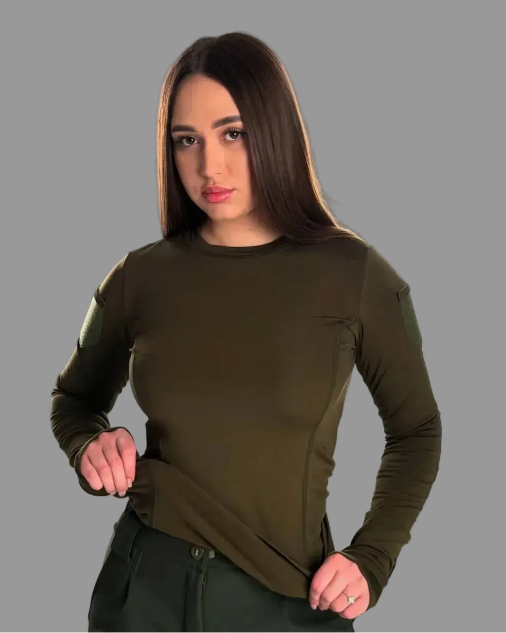 Longsleeve taktyczny damski ocieplany 5.45 – oliwkowy