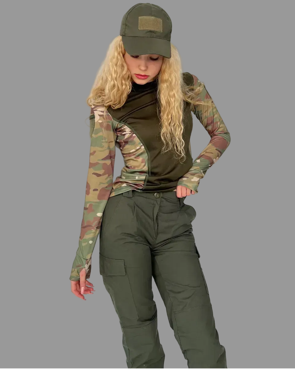Komplet taktyczny damski Longsleeve + Spodnie 5.45 – multicam/oliwkowy