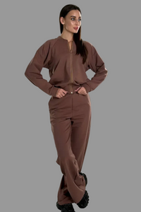 Kostium damski dresowy trójnitkowy Bluza + Spodnie 5.45 – brązowy (chocolate)