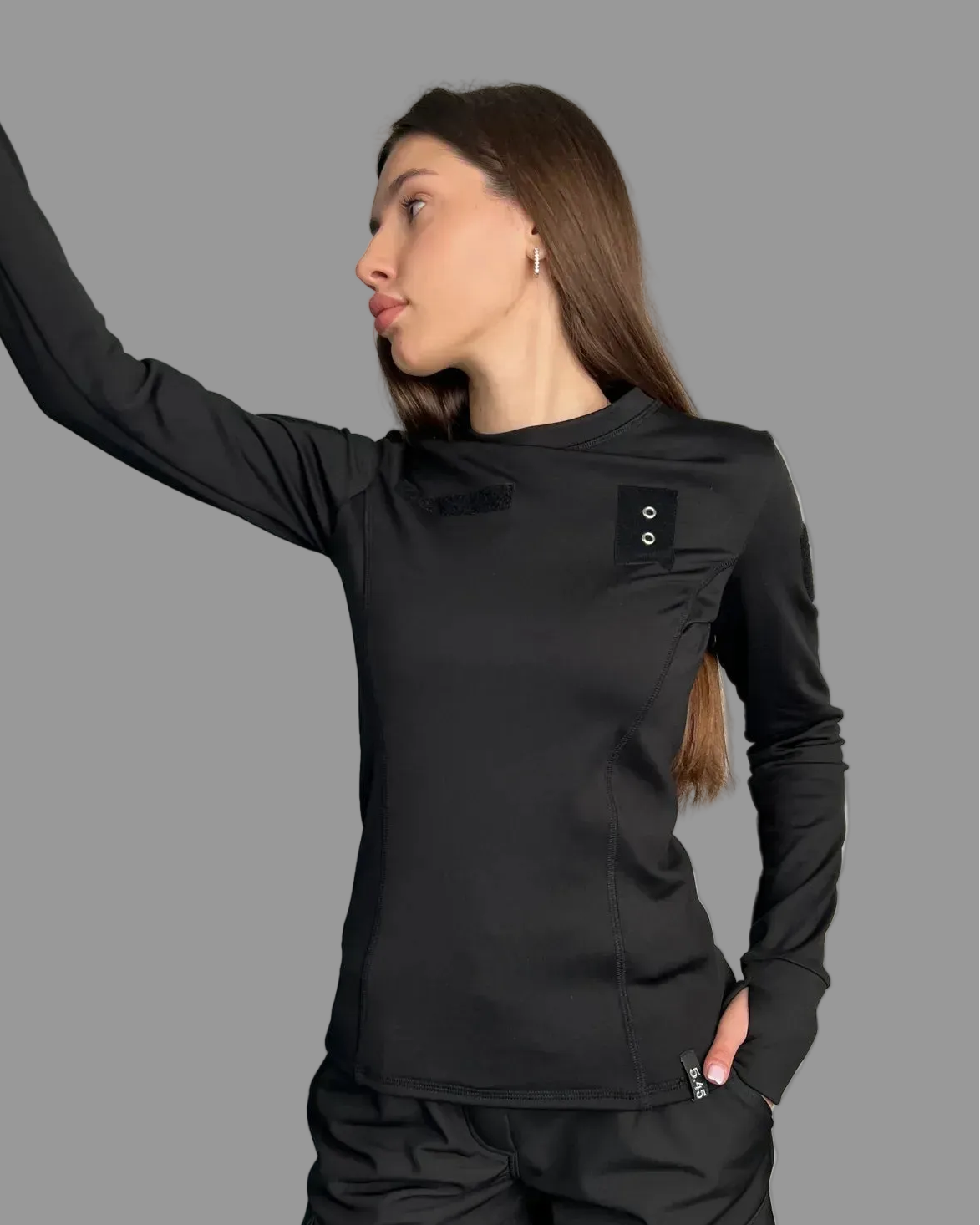 Longsleeve taktyczny damski ocieplany 5.45 – czarny