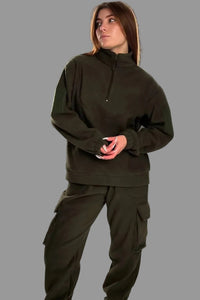 Kostium polarowy damski Bluza + Spodnie jogger 5.45 – oliwkowy