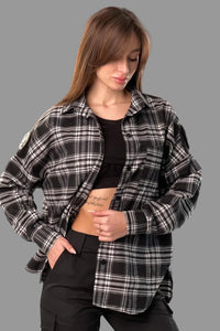 Koszula w kratę damska oversize 5.45 – czarna