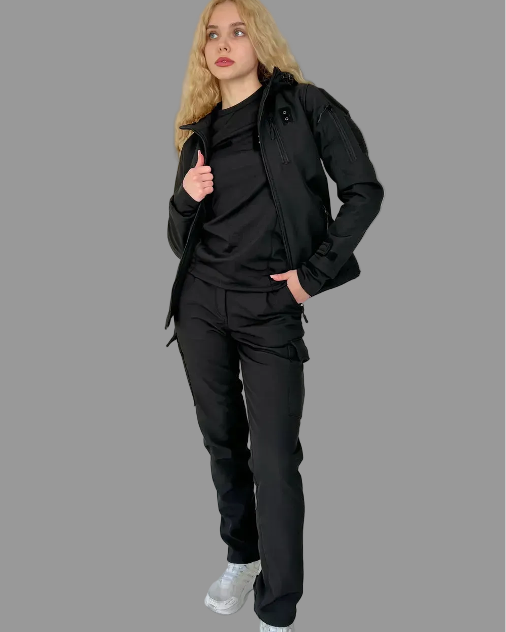 Komplet taktyczny Soft Shell 3w1 damski 5.45 – czarny