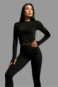 Komplet damski Legginsy + Longsleeve 5.45 – czarny