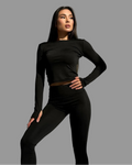 Komplet damski Legginsy + Longsleeve 5.45 – czarny