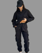 Kostium polarowy damski Bluza + Spodnie jogger 5.45 – czarny