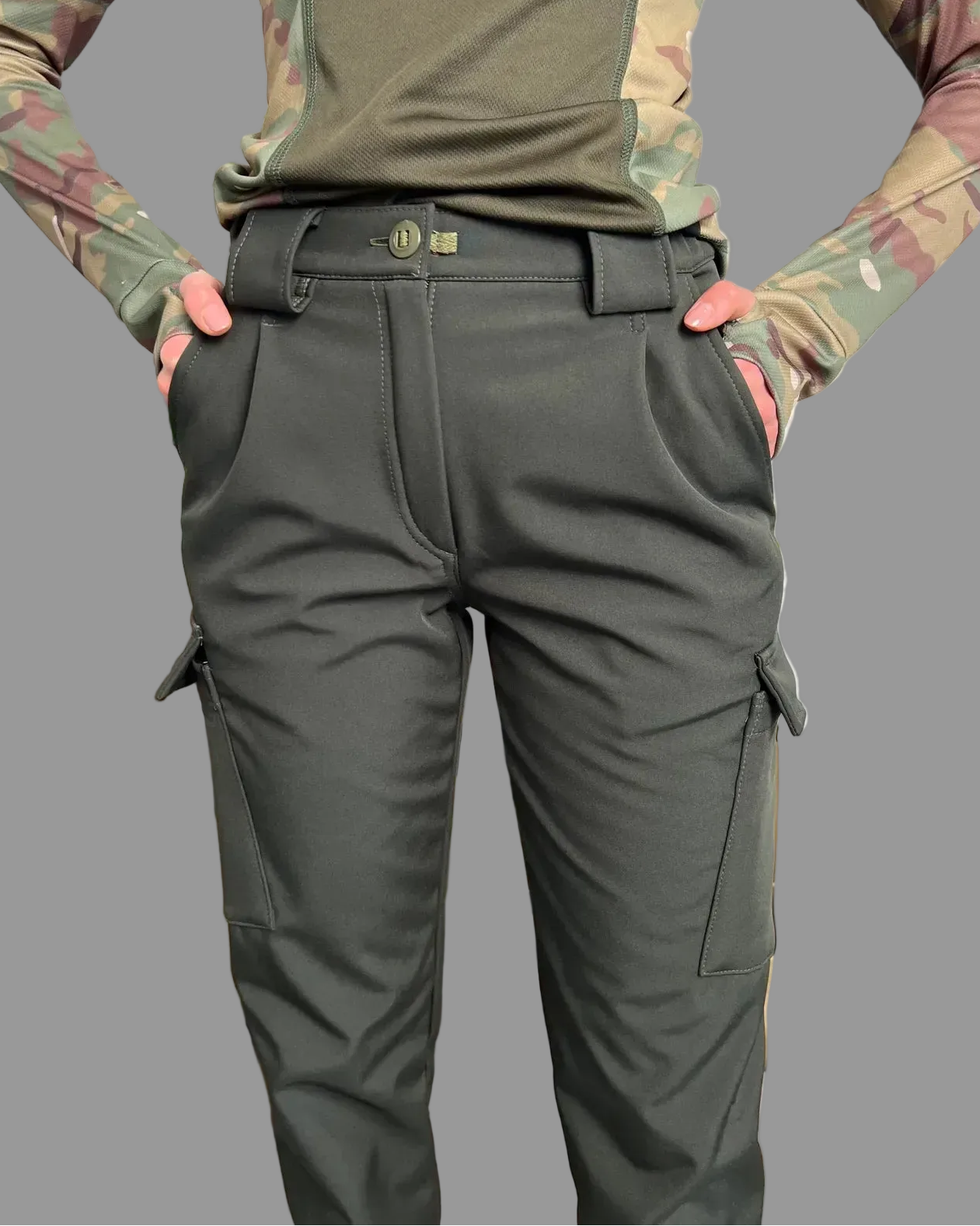Spodnie taktyczne damskie Soft Shell 5.45 – oliwkowe