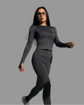 Komplet damski Legginsy + Longsleeve 5.45 – grafitowy