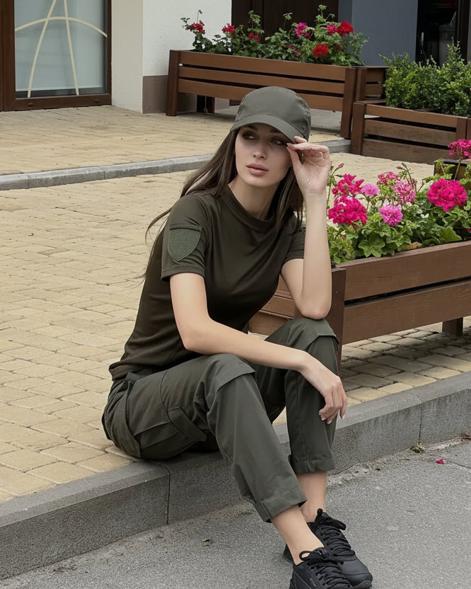 Koszulka taktyczna damska 5.45 – oliwkowa
