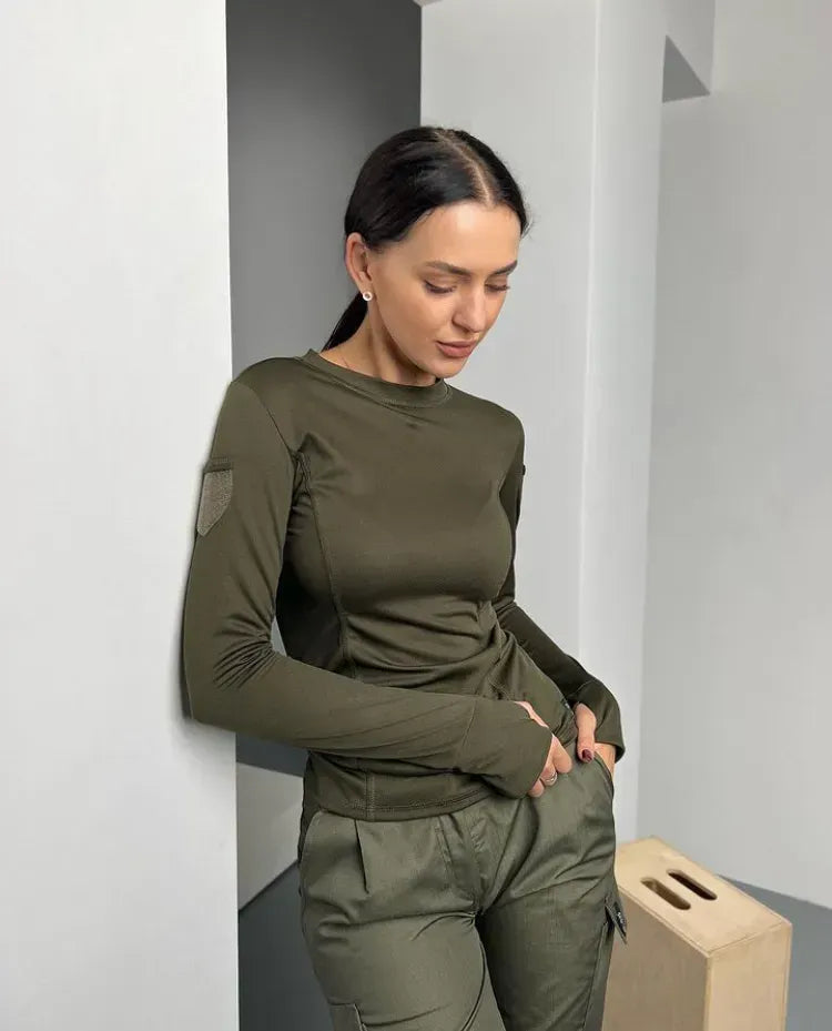 Longsleeve taktyczny damski 5.45 – oliwkowy