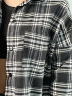 Koszula w kratę damska oversize 5.45 – czarna
