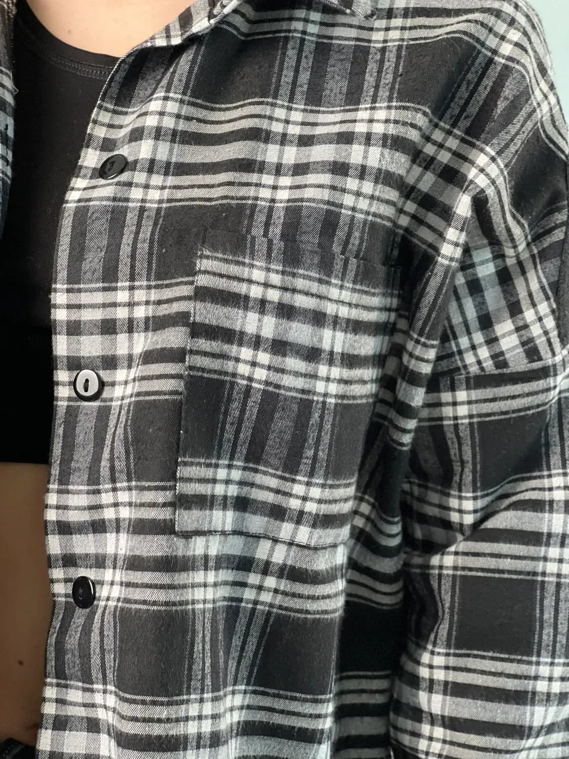Koszula w kratę damska oversize 5.45 – czarna