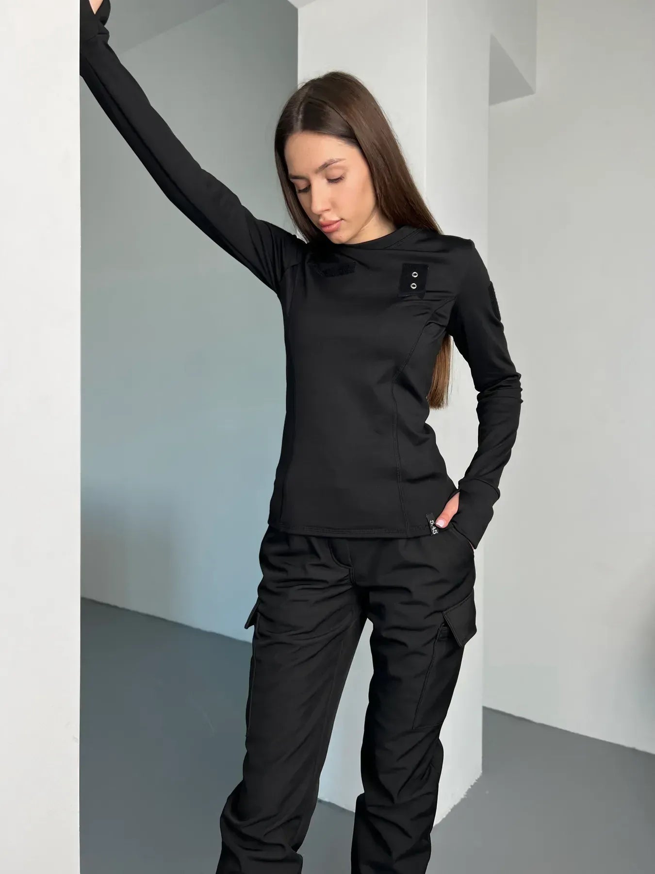 Longsleeve taktyczny damski ocieplany 5.45 – czarny