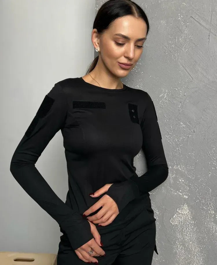 Longsleeve taktyczny damski 5.45 – czarny