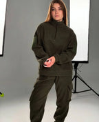 Kostium polarowy damski Bluza + Spodnie jogger 5.45 – oliwkowy