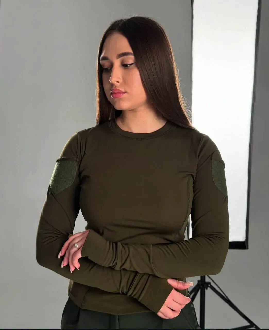 Longsleeve taktyczny damski ocieplany 5.45 – oliwkowy