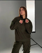 Kostium polarowy damski Bluza + Spodnie jogger 5.45 – oliwkowy