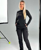 Komplet zimowy damski Spodnie Soft Shell + Longsleeve ocieplany 5.45 – czarny