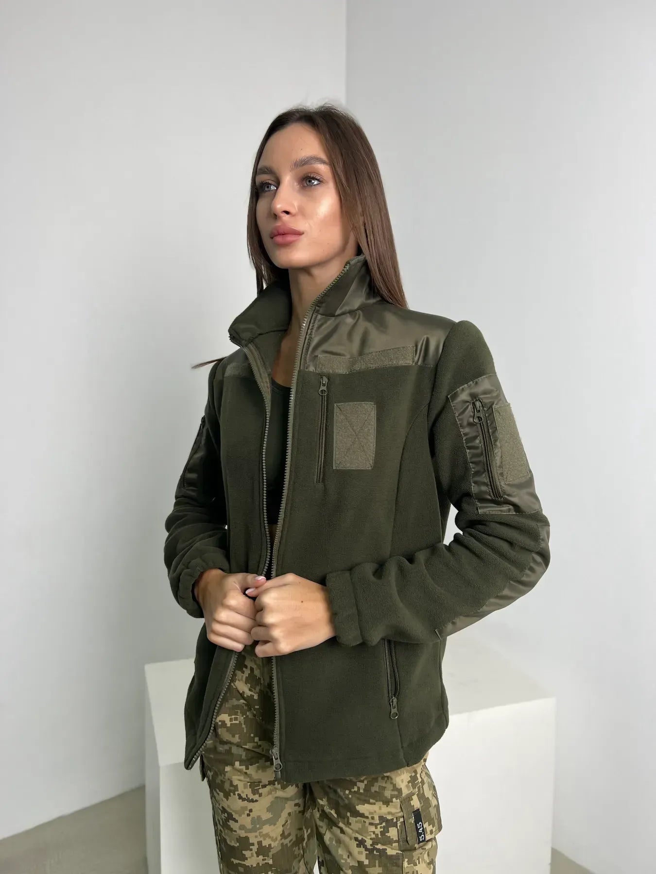 Bluza polarowa damska taktyczna 5.45 – oliwkowa