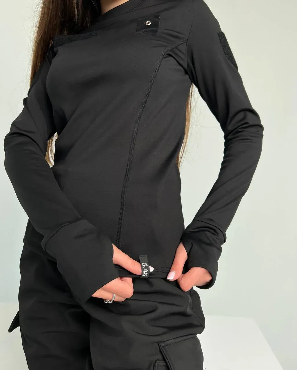 Longsleeve taktyczny damski ocieplany 5.45 – czarny