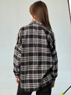 Koszula w kratę damska oversize 5.45 – czarna