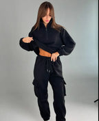 Kostium polarowy damski Bluza + Spodnie jogger 5.45 – czarny
