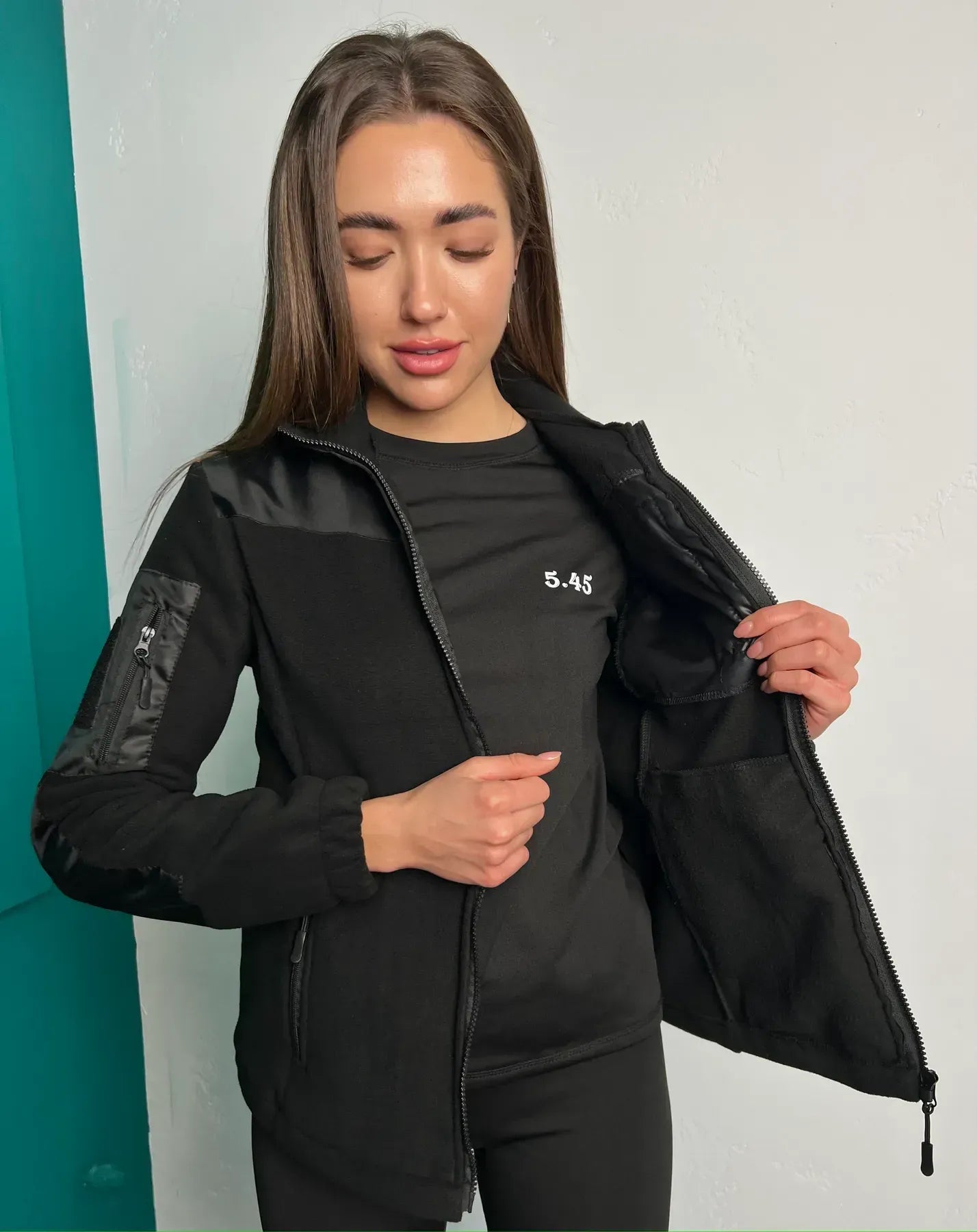 Bluza polarowa damska taktyczna 5.45 – czarna